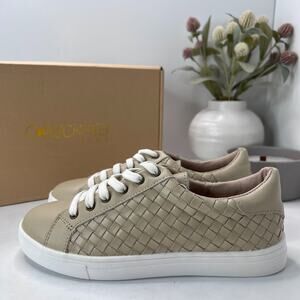 Consciously Baby Leather Woven Sneaker Lace Up Shoes Bone Women's 6 NWB